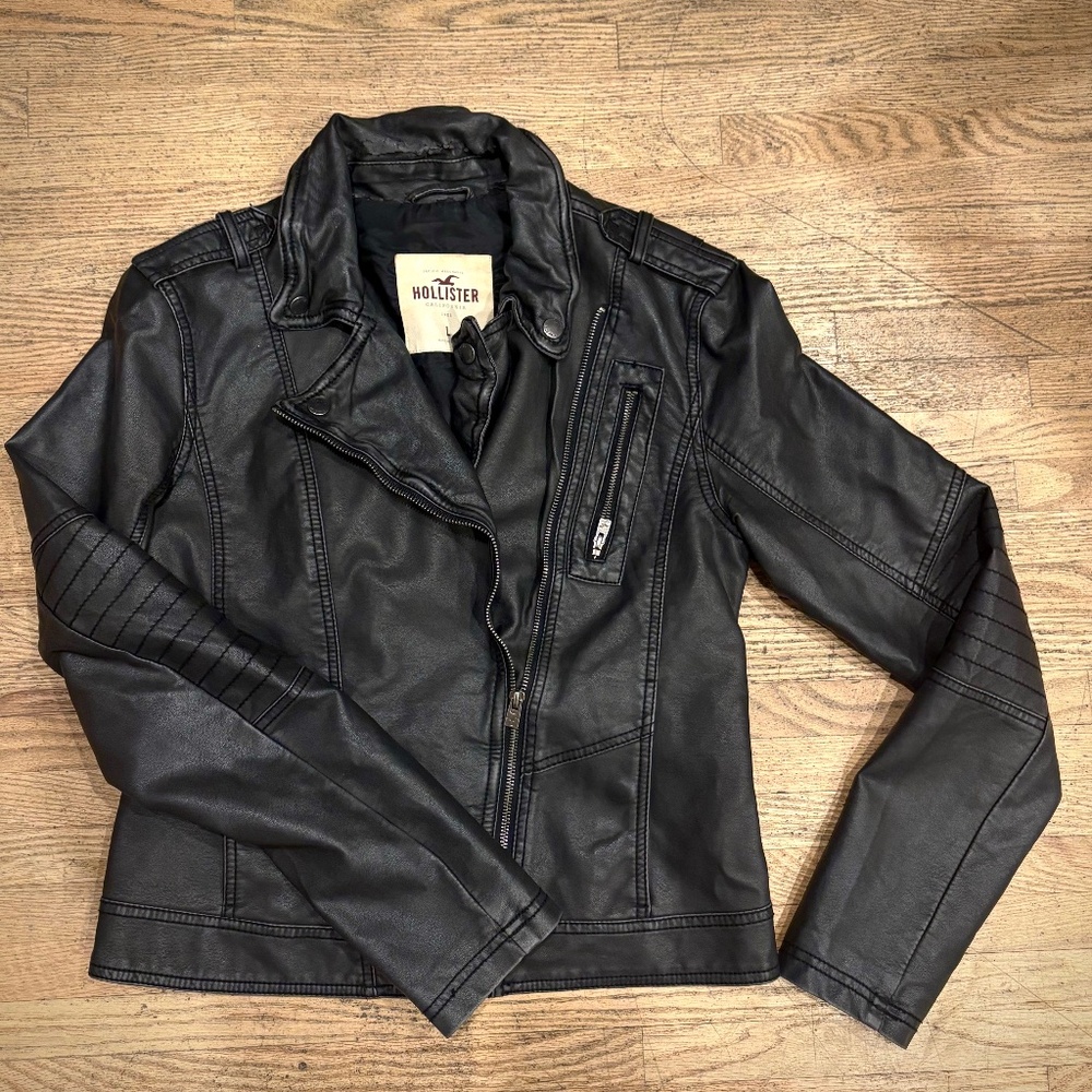 Black Hollister Leather Jacket